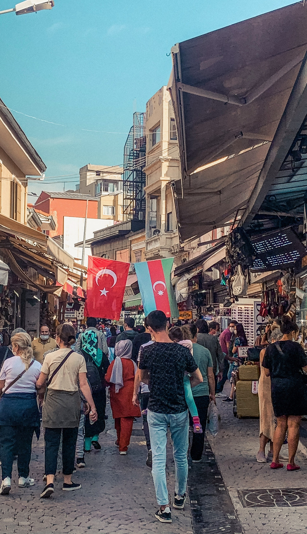 Strolling along a portion of Izmir's Kemeralti Bazaar