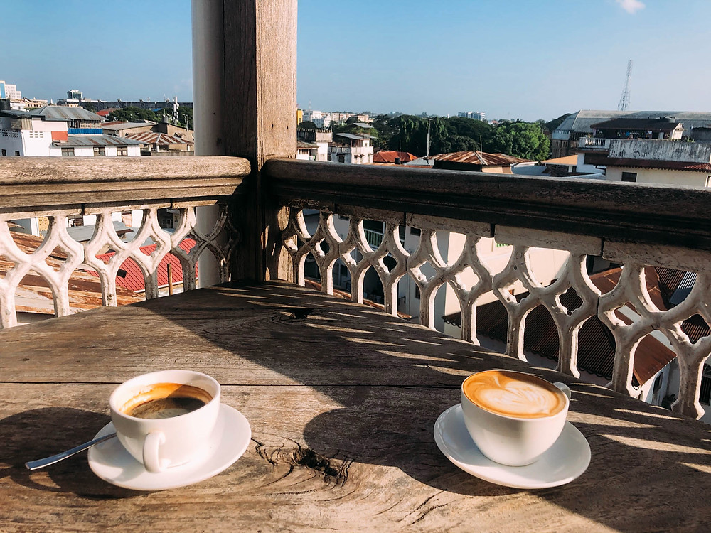 Rooftop coffee... and some help with orientation