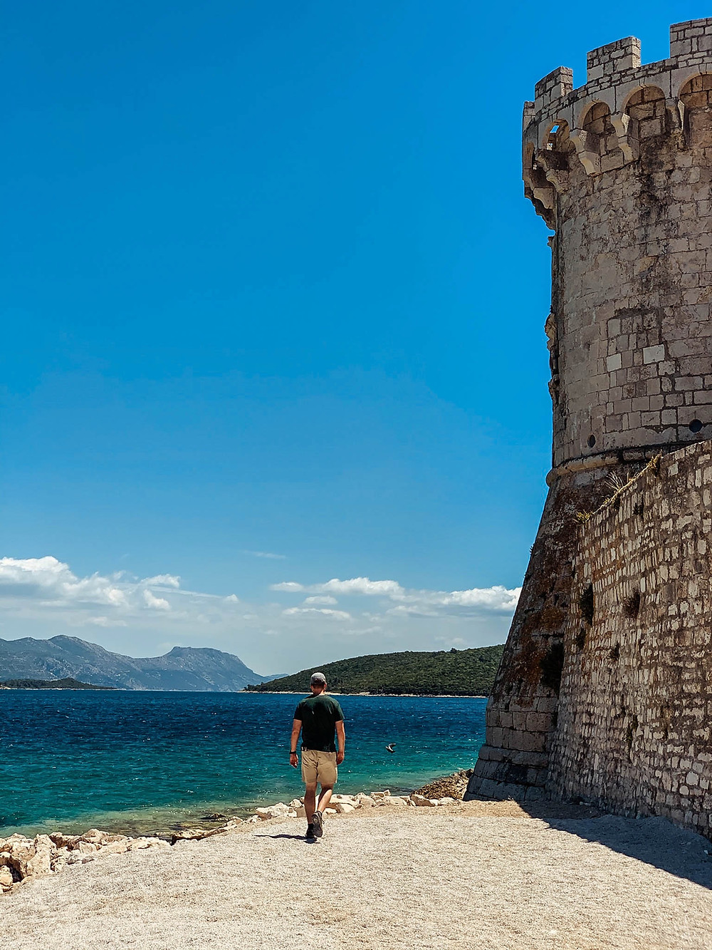 Outside Korcula's ancient fortifications