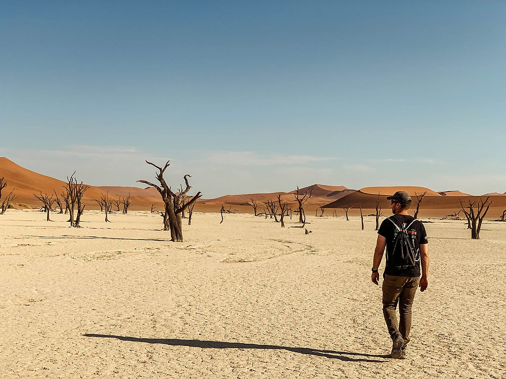 Walking through Deadvlei
