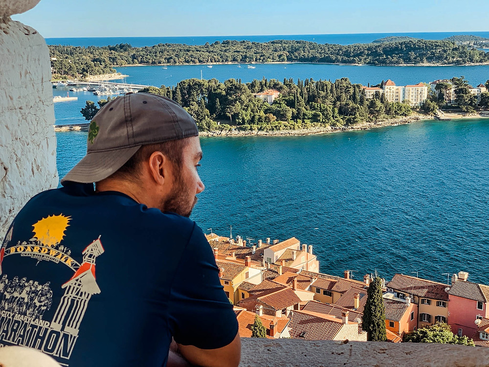 Rovinj and its surrounding areas from the top of St. Euphemia's Cathedral
