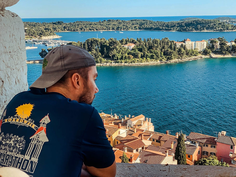 Rovinj and its surrounding areas from the top of St. Euphemia's Cathedral