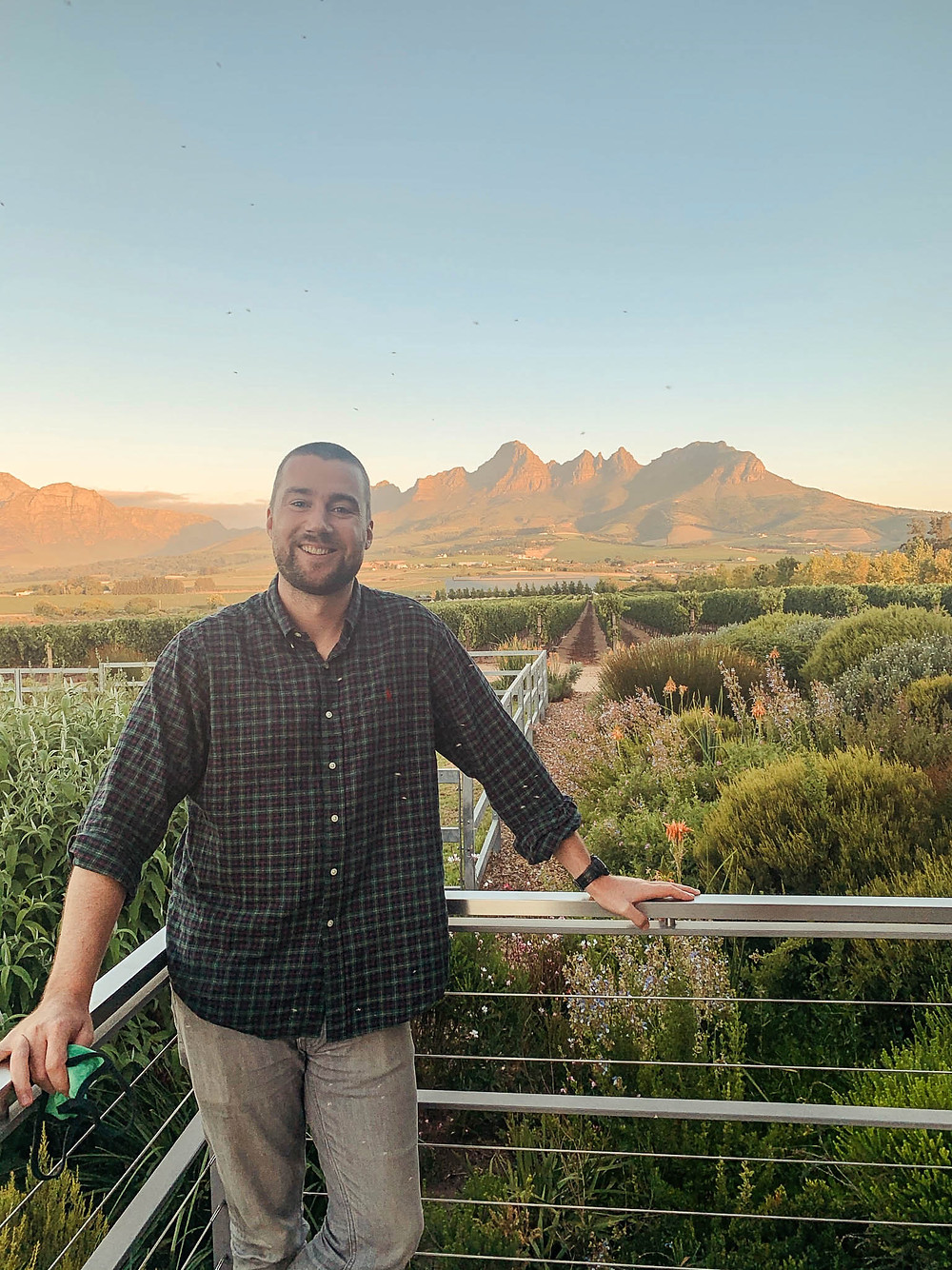 Sunset hitting the mountains above Stellenbosch