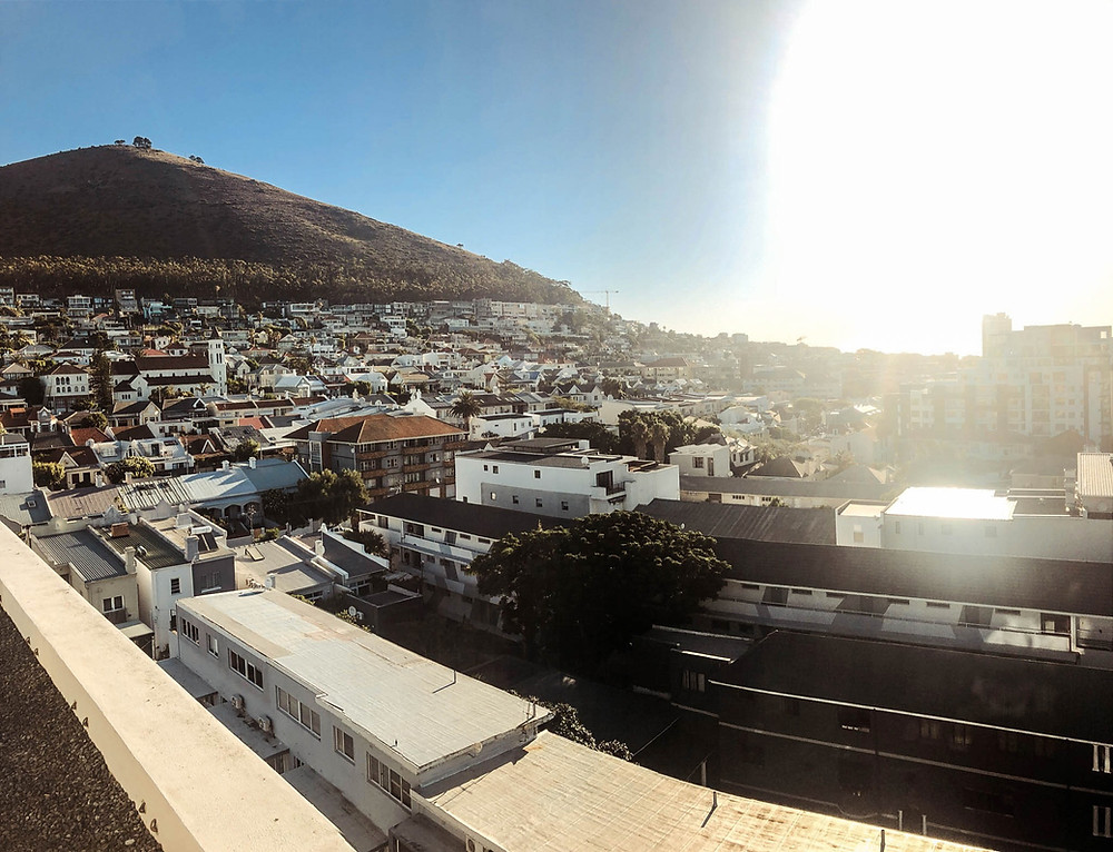 Looking out from the roof of our Green Point apartment at Signal Hill