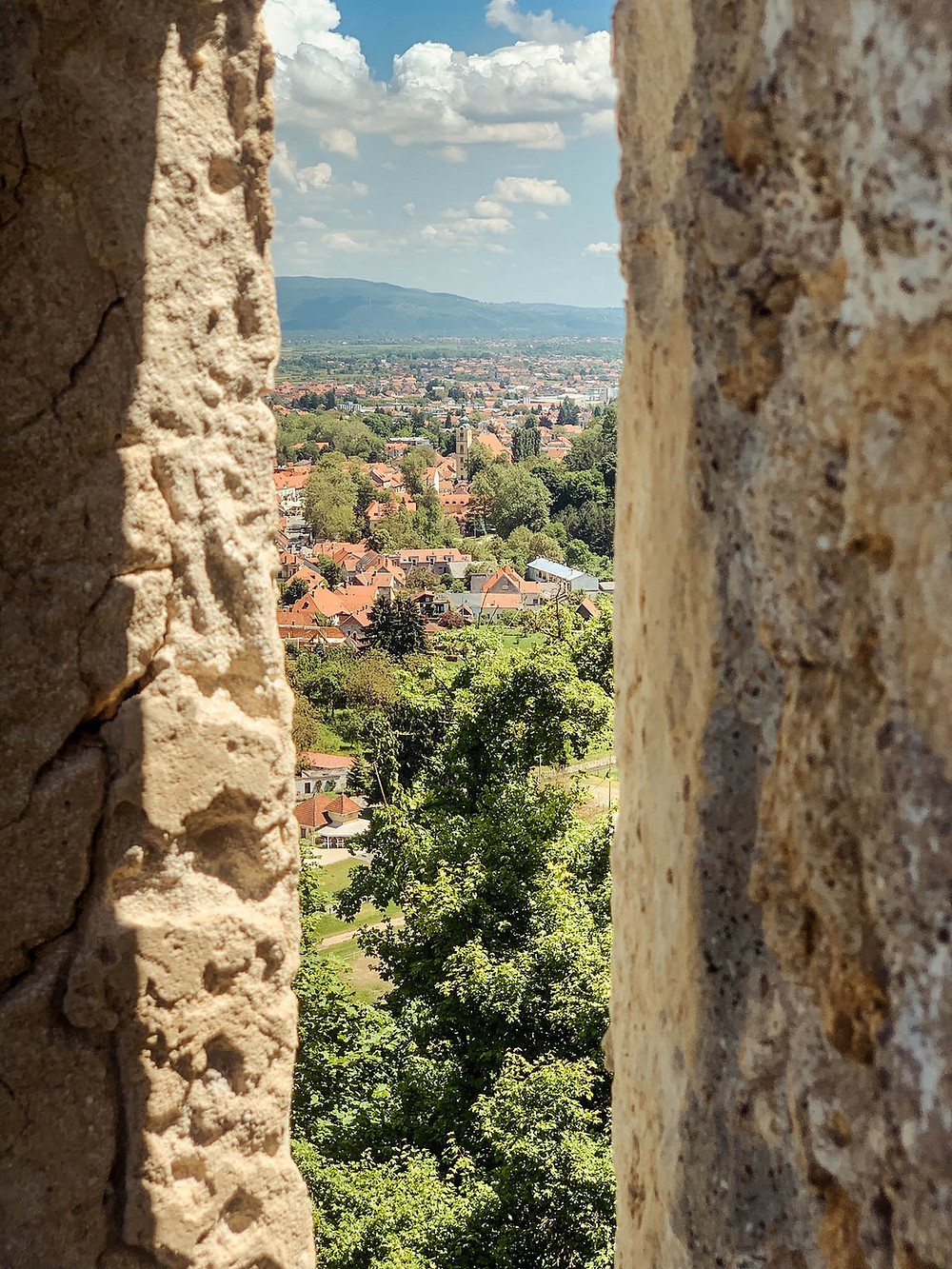 Looking down into the town of Samobor (bow and arrow not provided...)