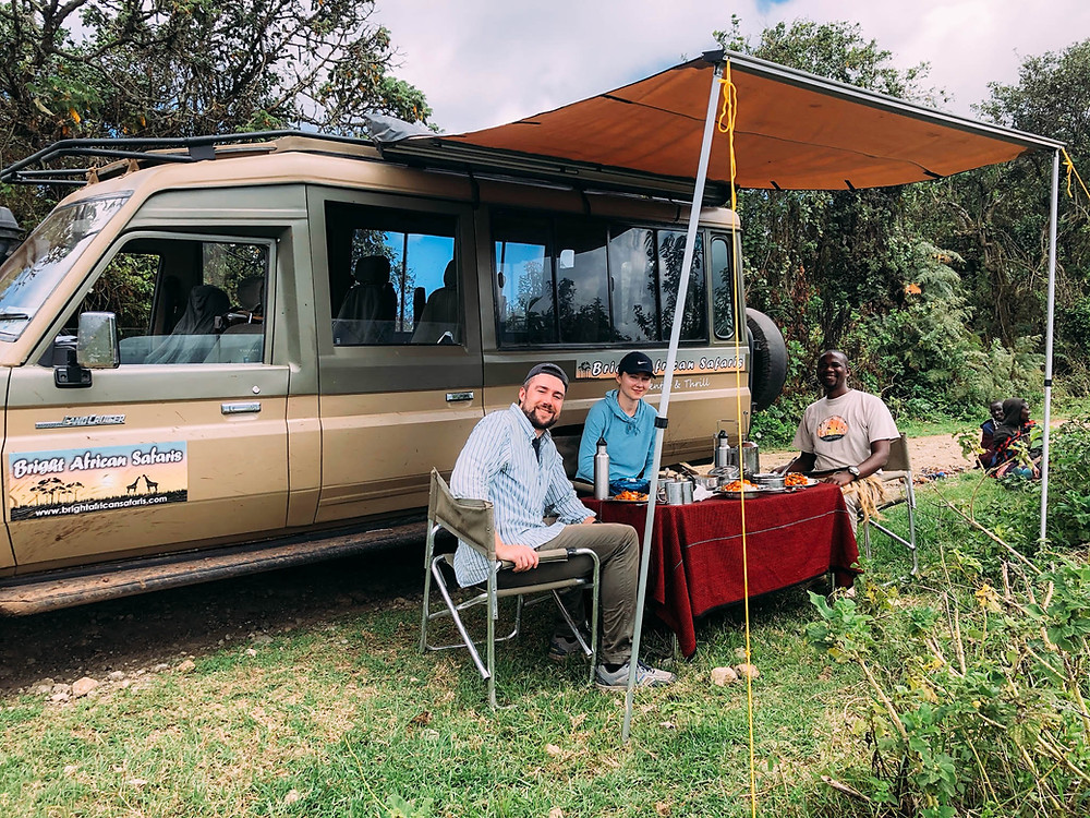 A delicious picnic lunch - much needed after climbing back out of Empekaai!