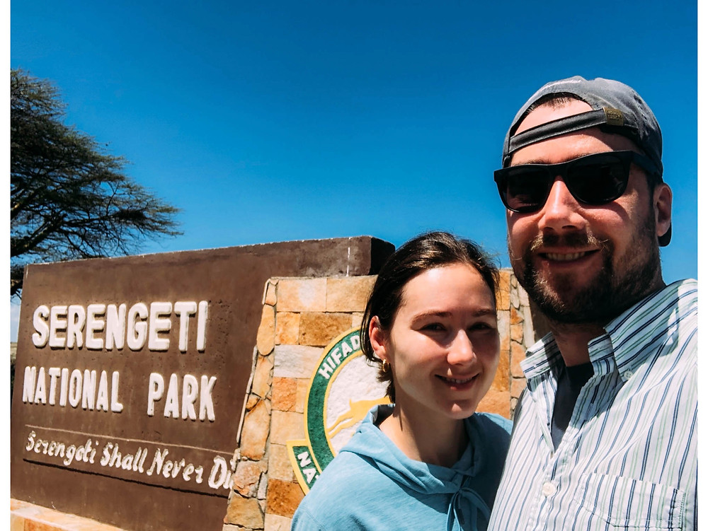 At the entrance to Serengeti National Park on our first day