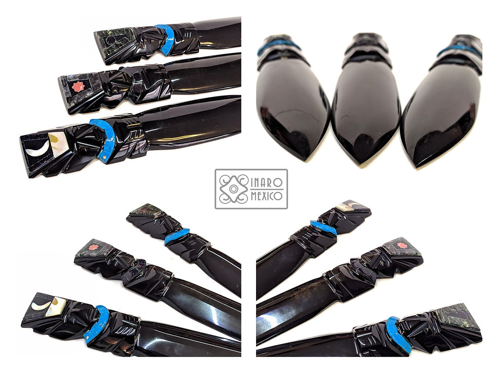 Miniatura: Abrecartas Obsidiana Incrustada