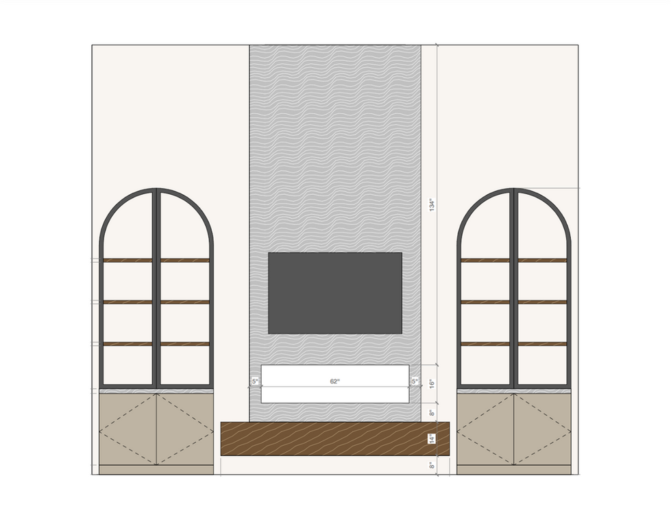 Main room fireplace elevation