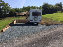 Camper and awning on pitch 4