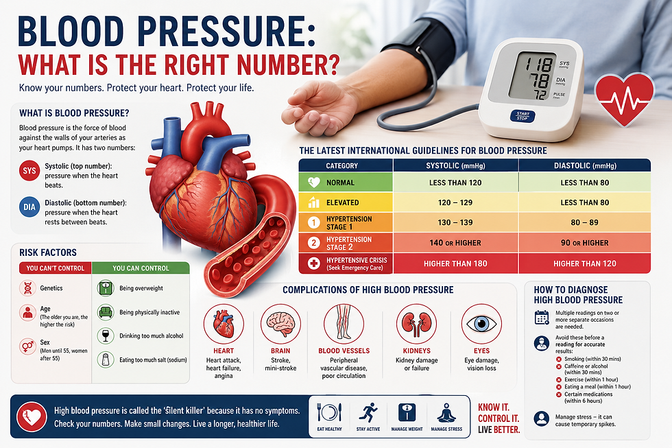 the image describes about high blood pressure, normal levelscomplications