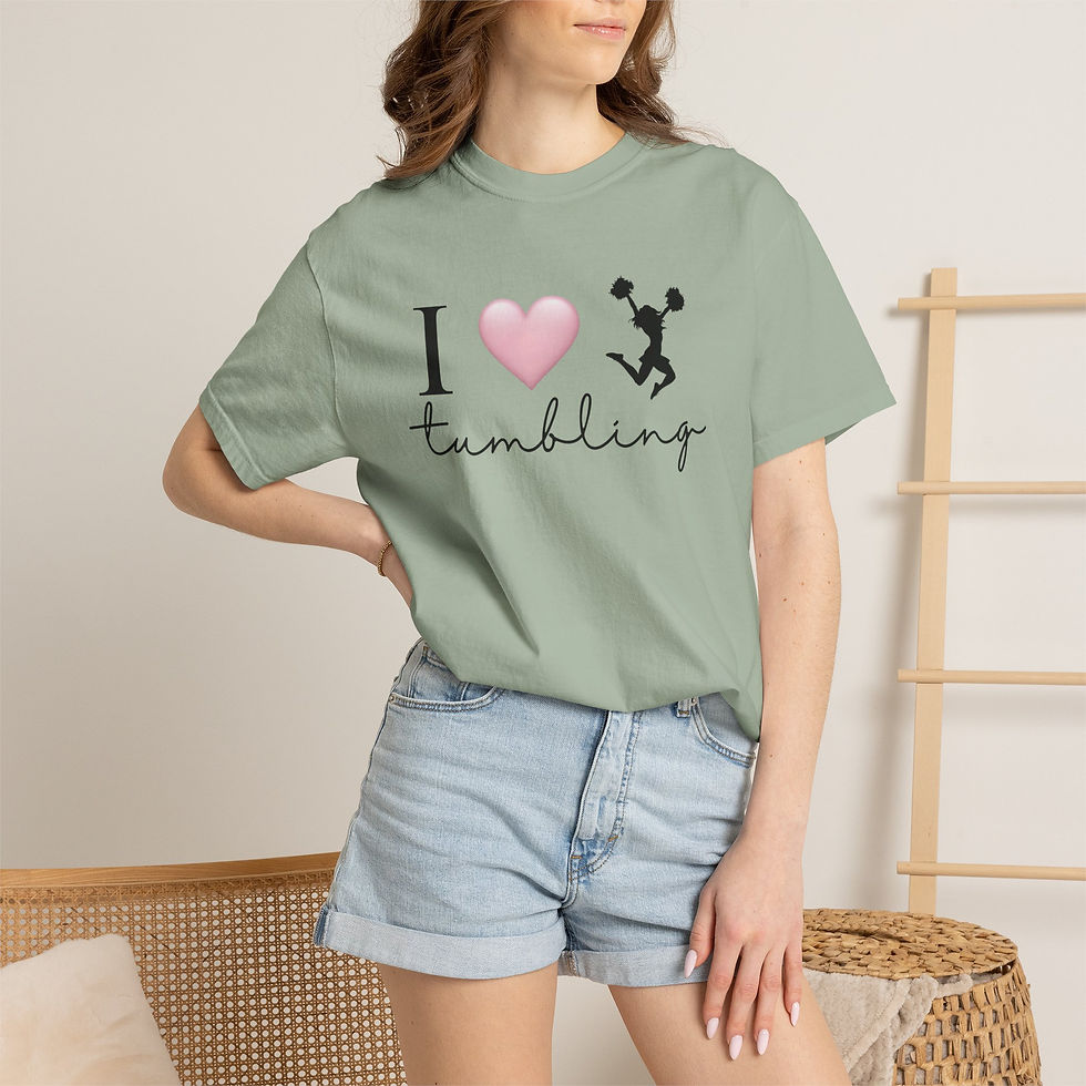 Thumbnail: I Love Tumbling T-Shirt, Cheer & Tumble Heart Tee