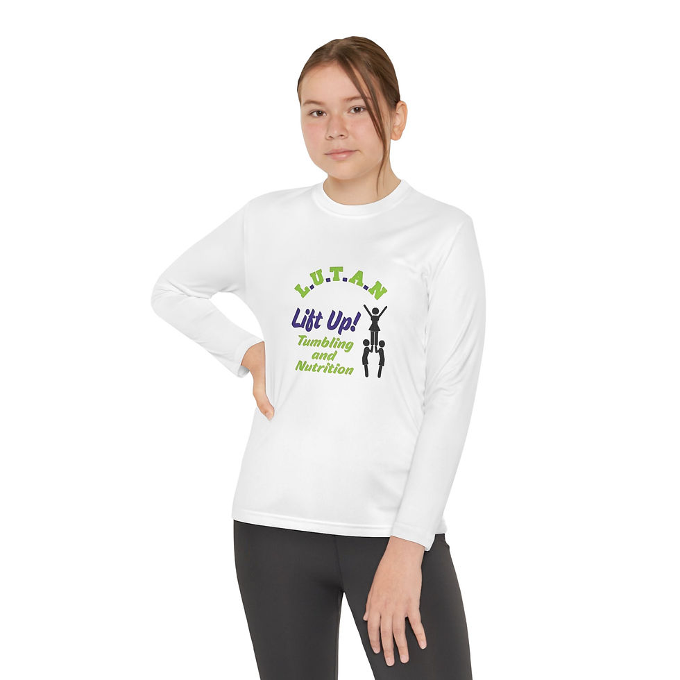 Thumbnail: Youth Long Sleeve Tumbling Tee - Perfect for Gymnastics Practice, Sports Events