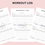 Thumbnail: Workout Log, Daily Workout Log, Fitness Journal, Daily Workout Tracker
