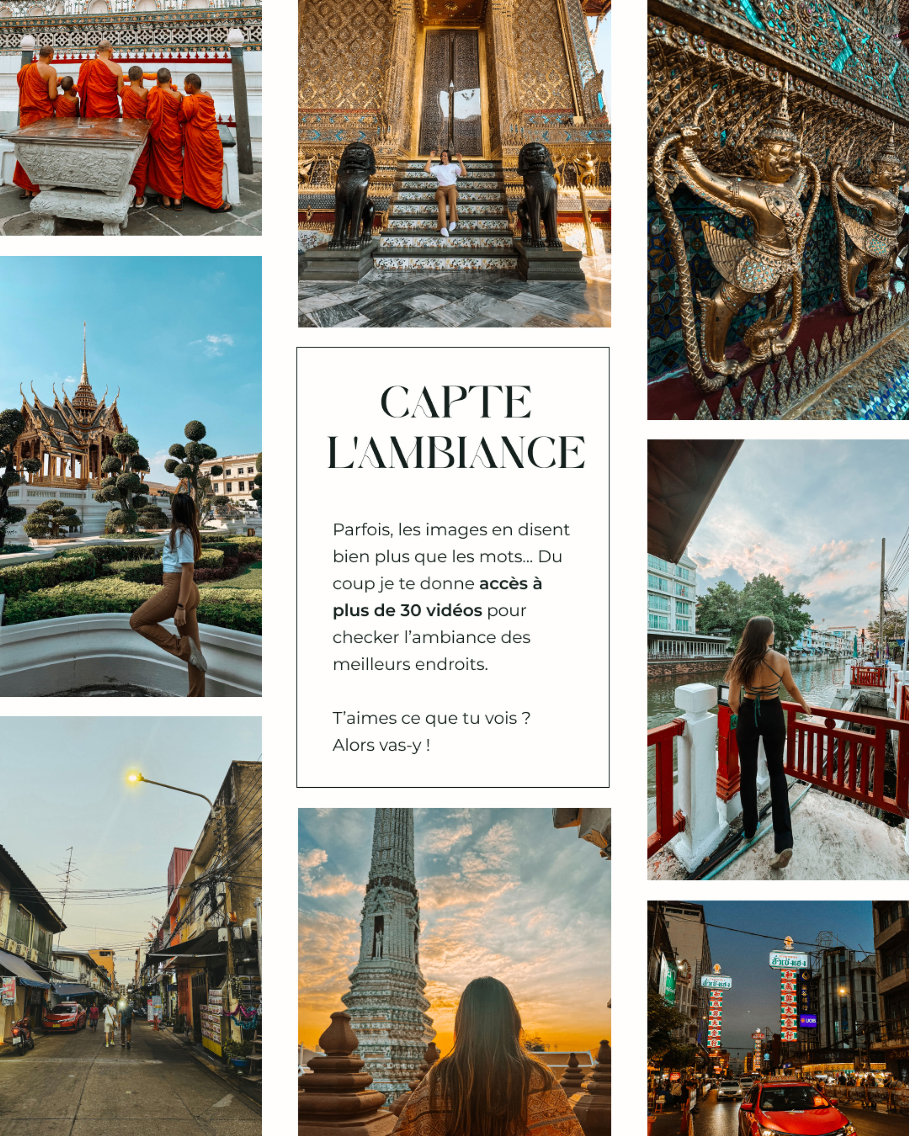 collage photo des meilleurs endroits de bangkok