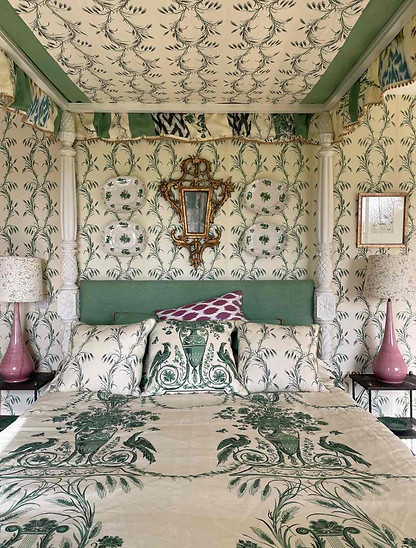Green on bedspread.jpg