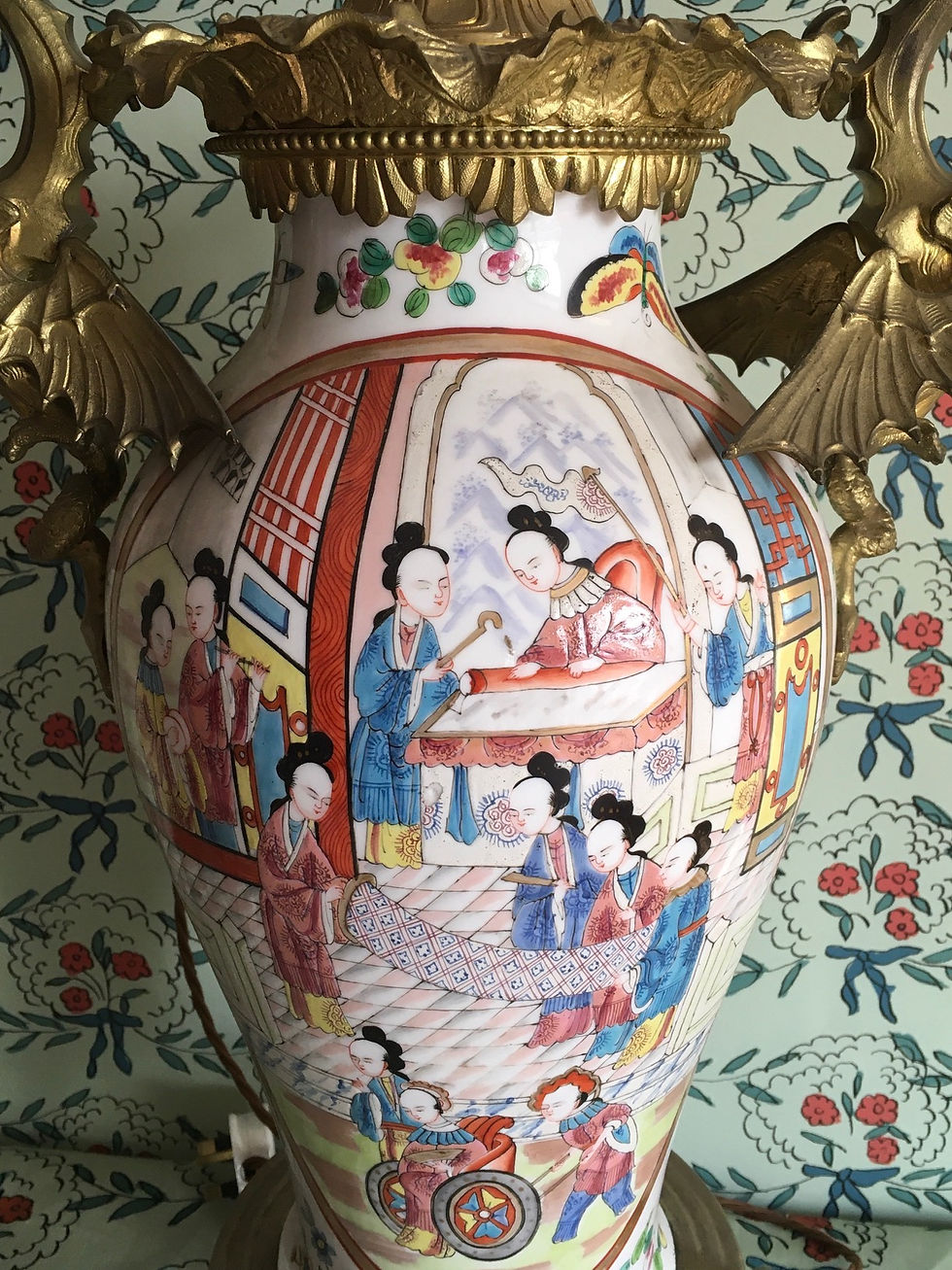 Thumbnail: Unusual Large Chinoiserie Table Lamp