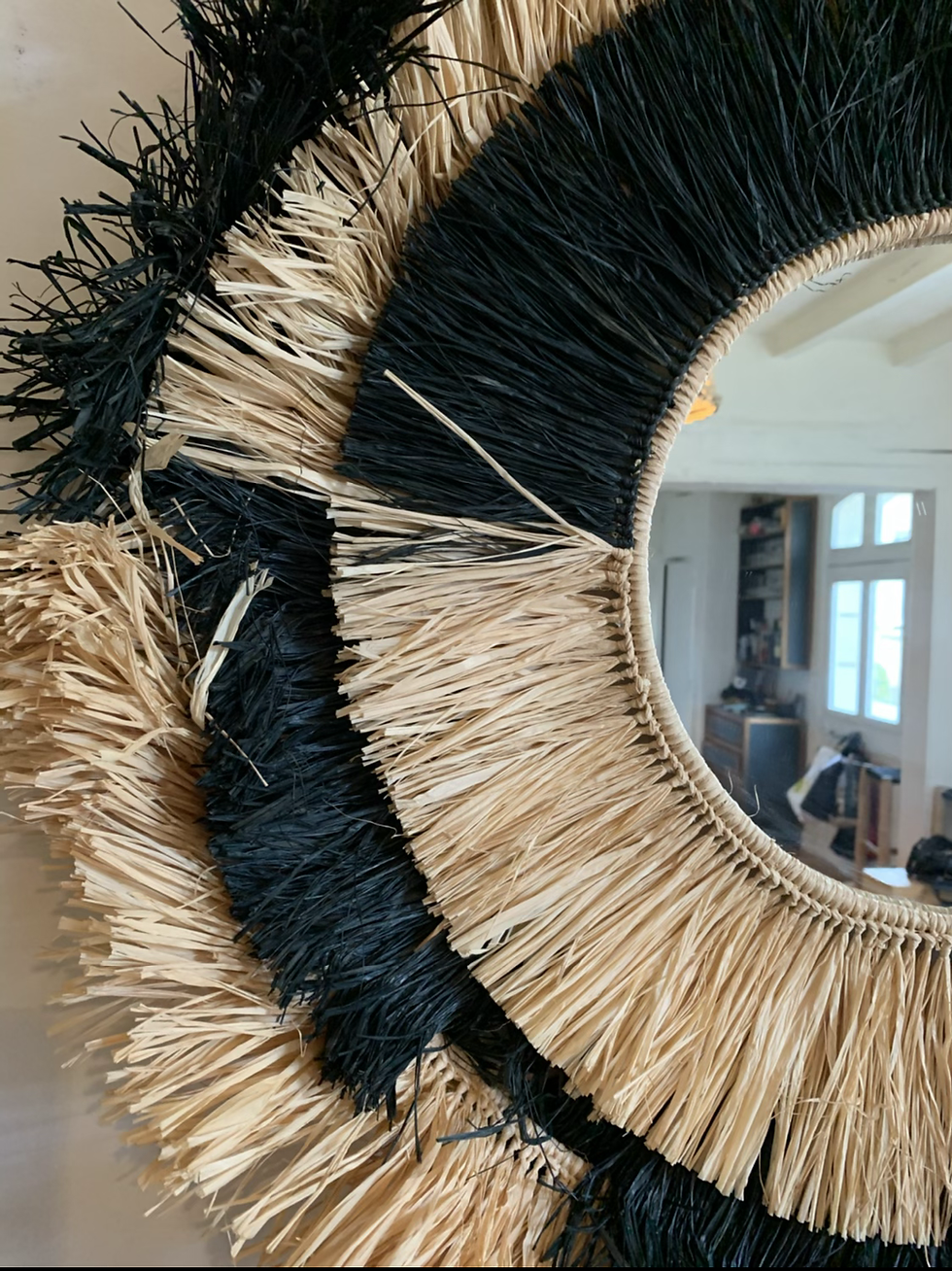 Miniature : Grand Miroir rafia 85 cm