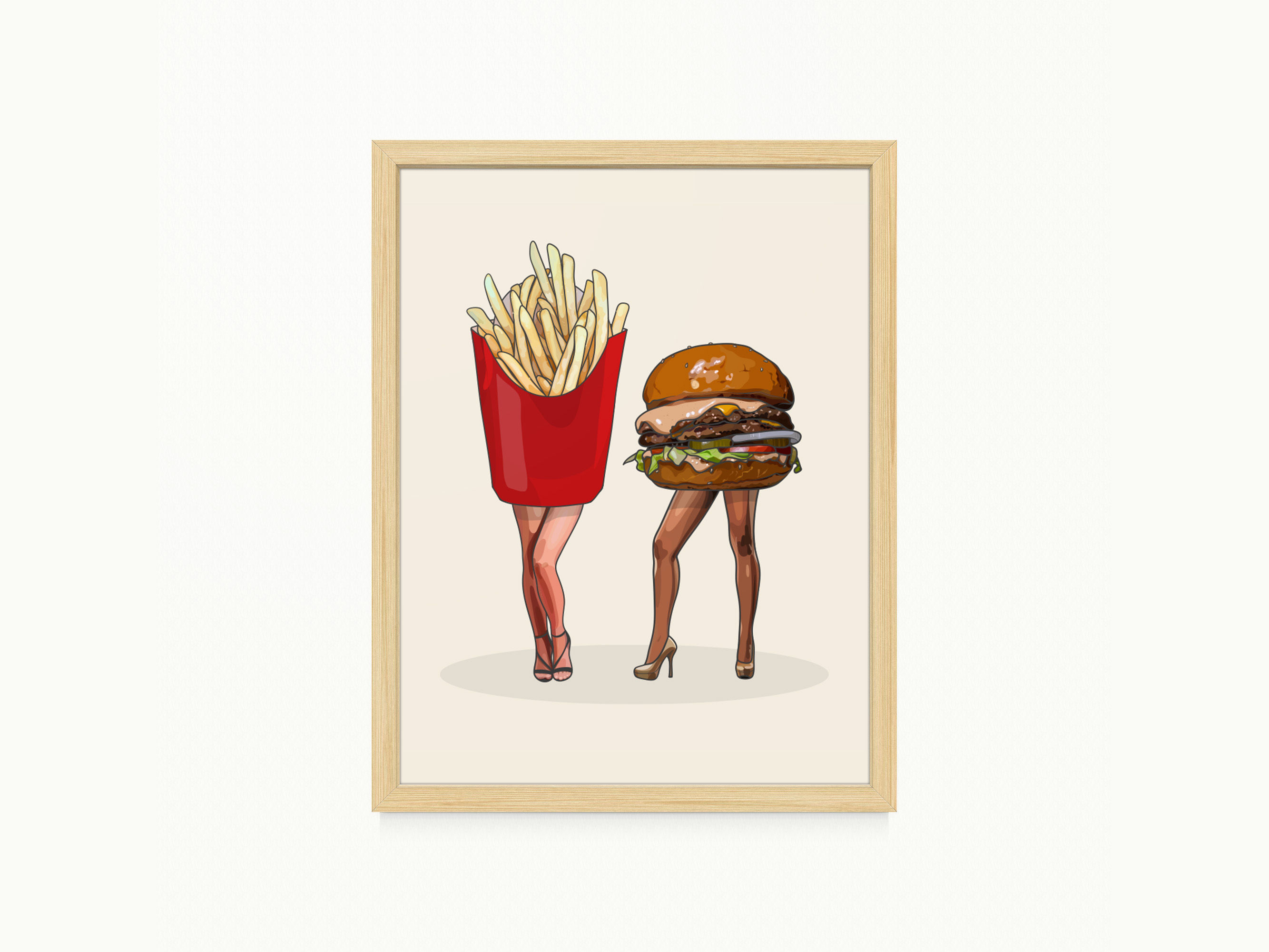 Cheeseburger and Fries Pin Up