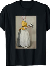 MÄDCHEN SERVIERT Fussball IN GELB GRÜNEN Outfit UND Schuhen T-Shirt