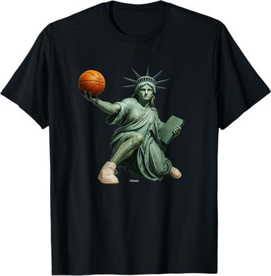 LADY LIBERTY BASKETBALL - PRESENTING THE BALL ON HER KNEE