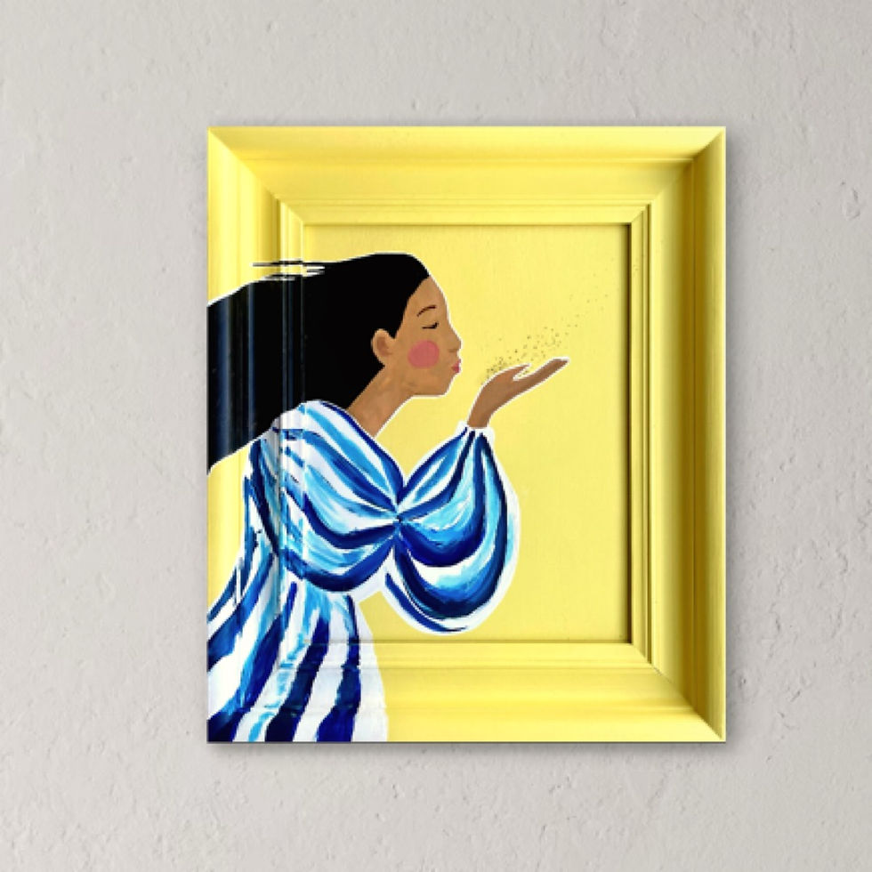 Thumbnail: Mimosa-taulu tilaustyönä koko S