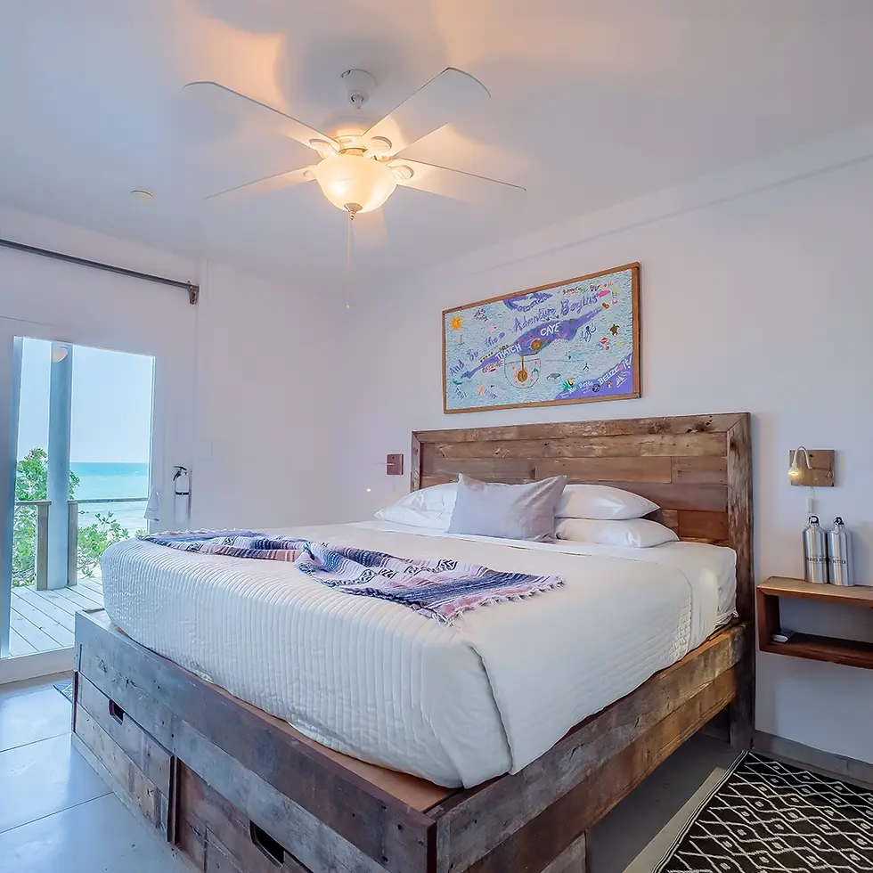 Oceanfront Cabana interior on All-Inclusive Private Island Thatch Caye .webp
