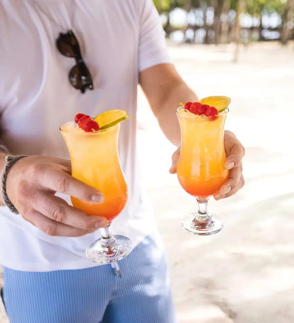 Drinks at All-Inclusive Private Island Belize Thatch Caye.webp