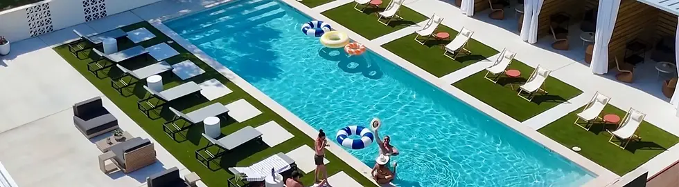 Resort style pool at adult only retreat Melrose River Club.webp