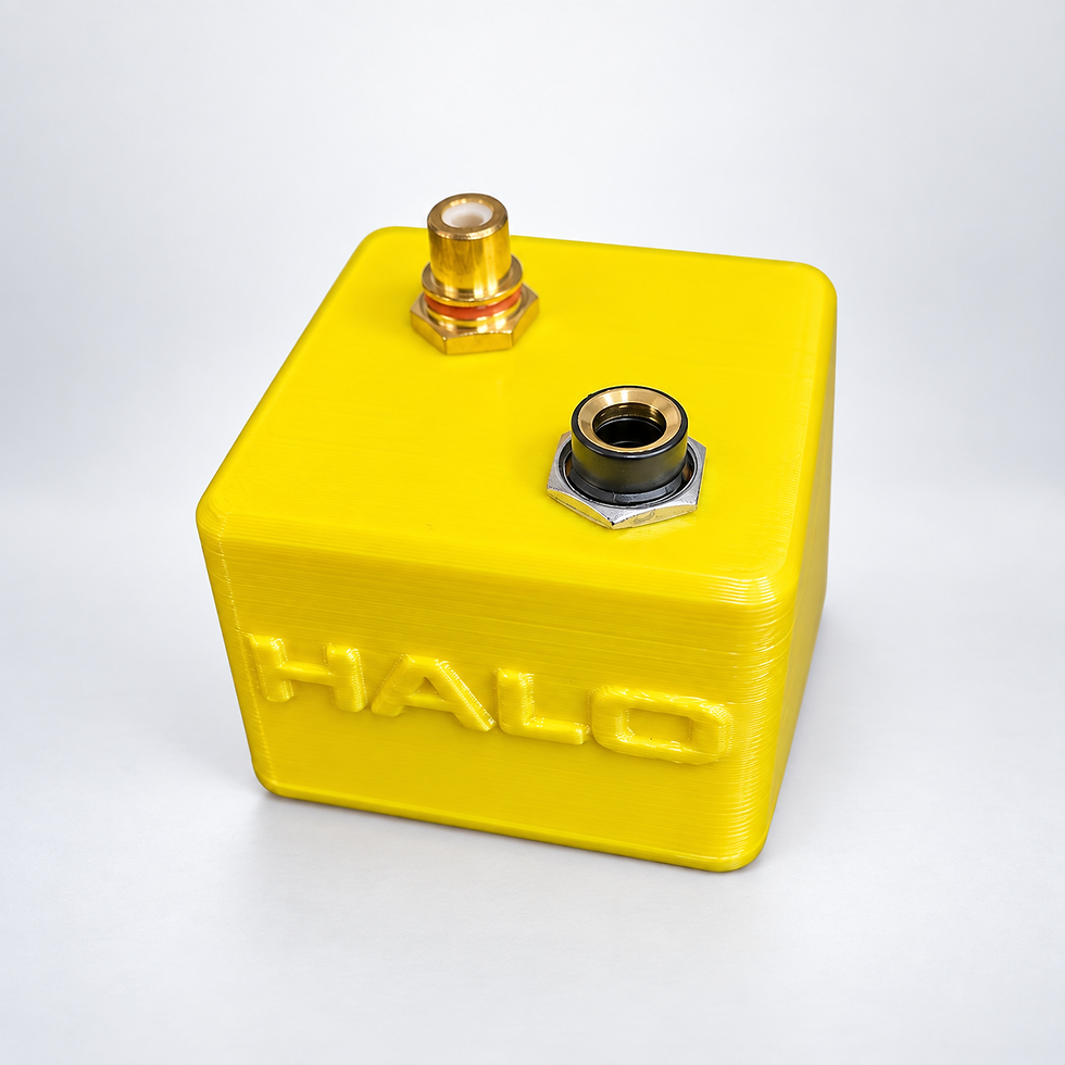Yellow HALO battery dock with dual connectors