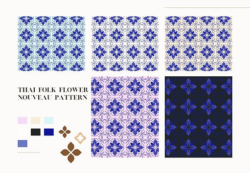 Thai Folk Flower Nouveau Pattern