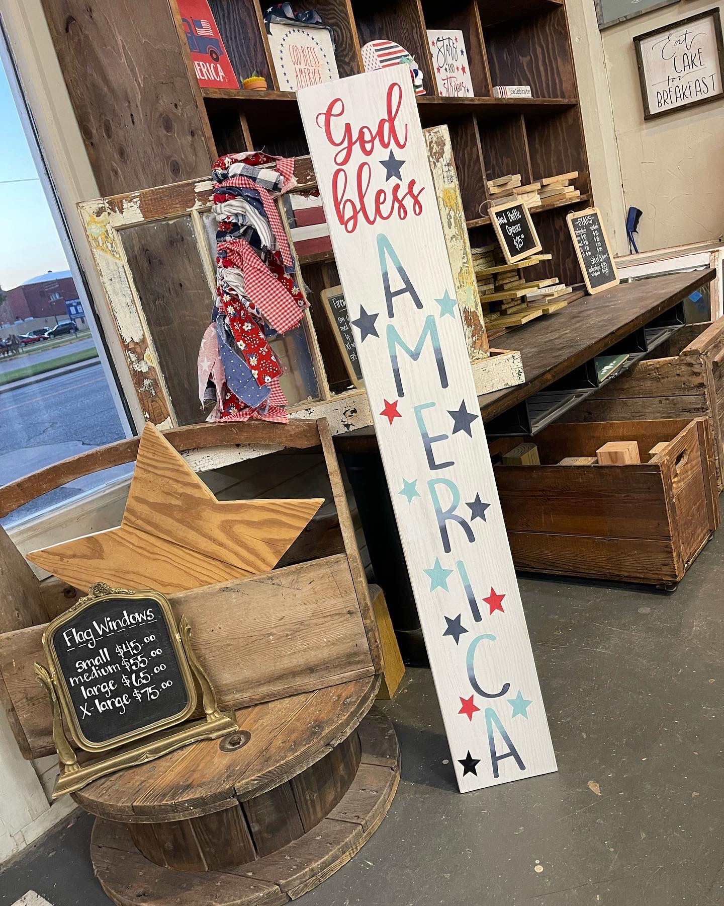 8X48 BOARD GOD BLESS AMERICA RAE DUNN