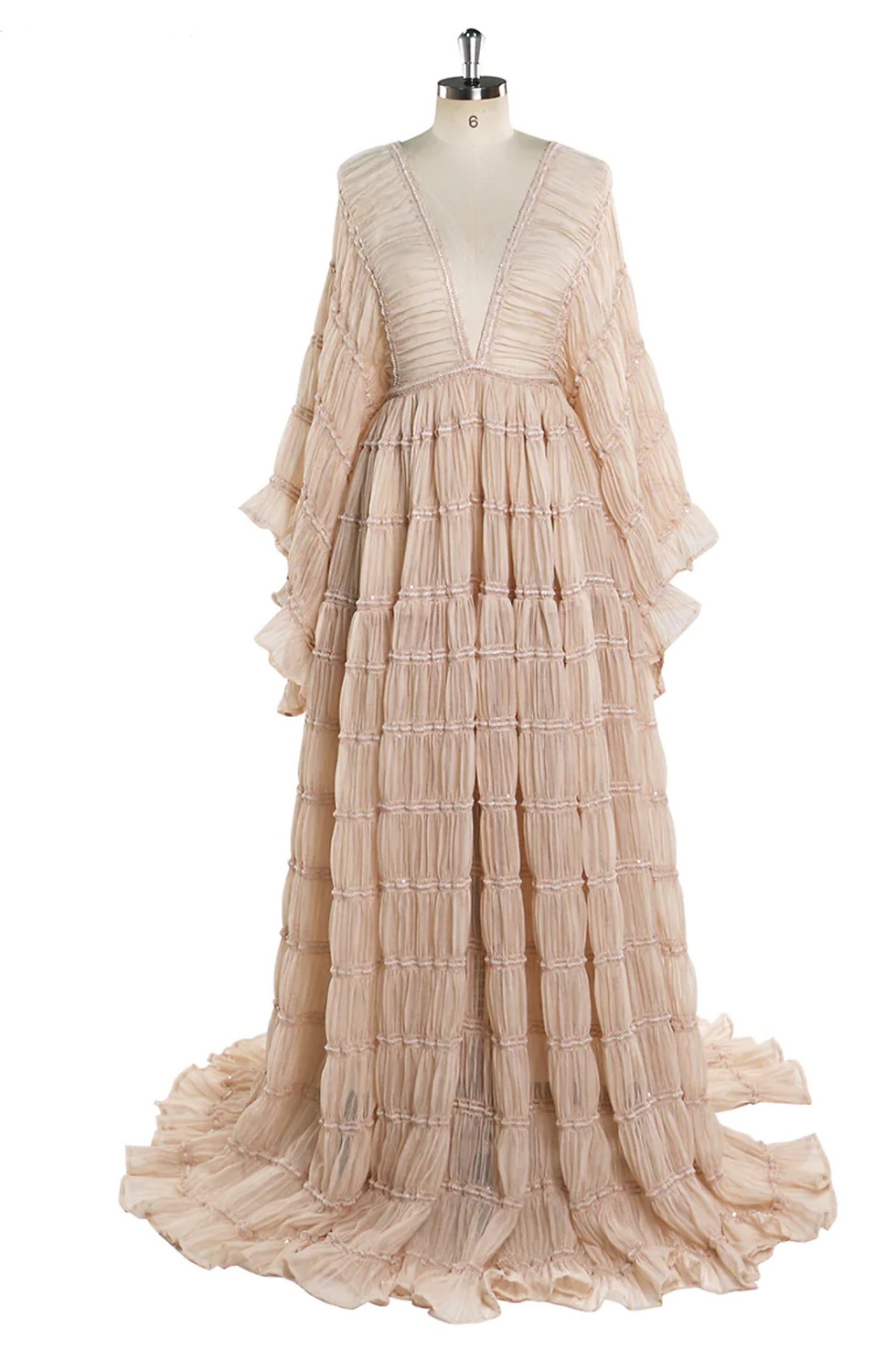 boho style champagne dress
