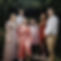 wedding party posing in herb garden