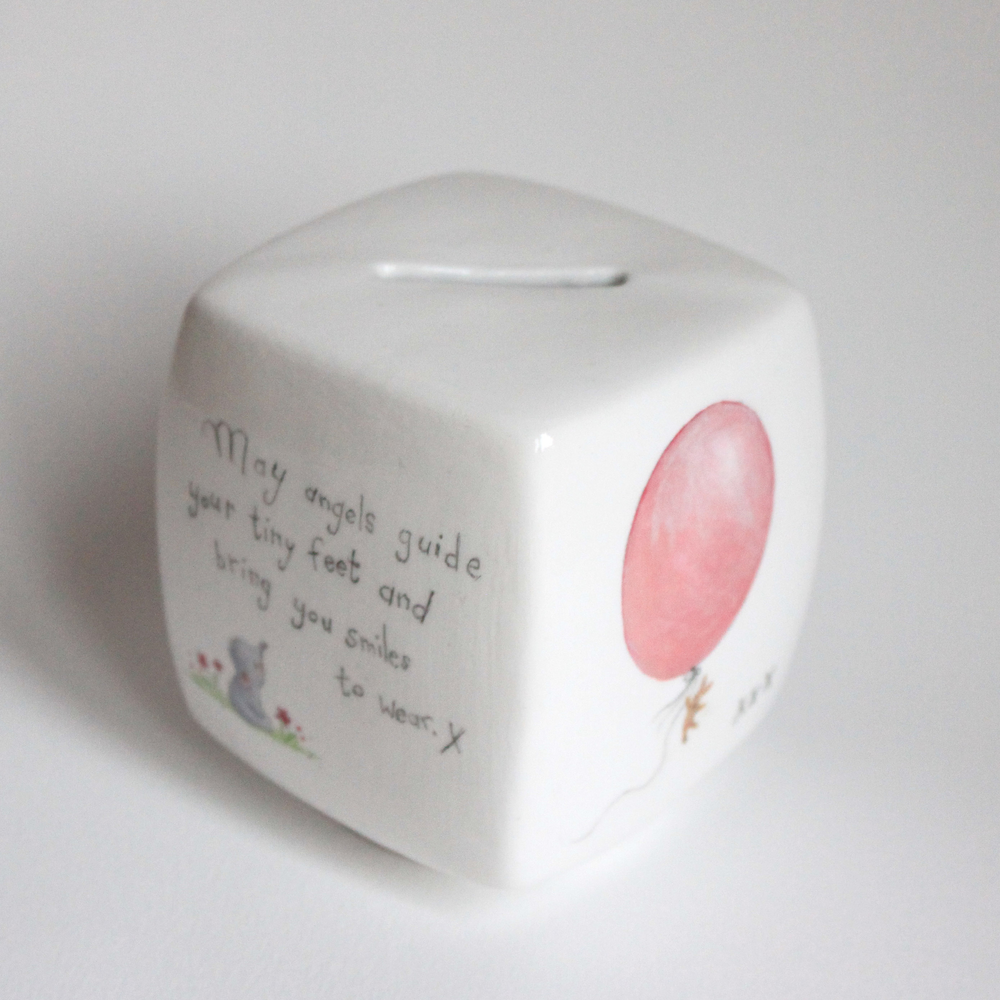 Beautiful hand painted money box now added to my Etsy shop )