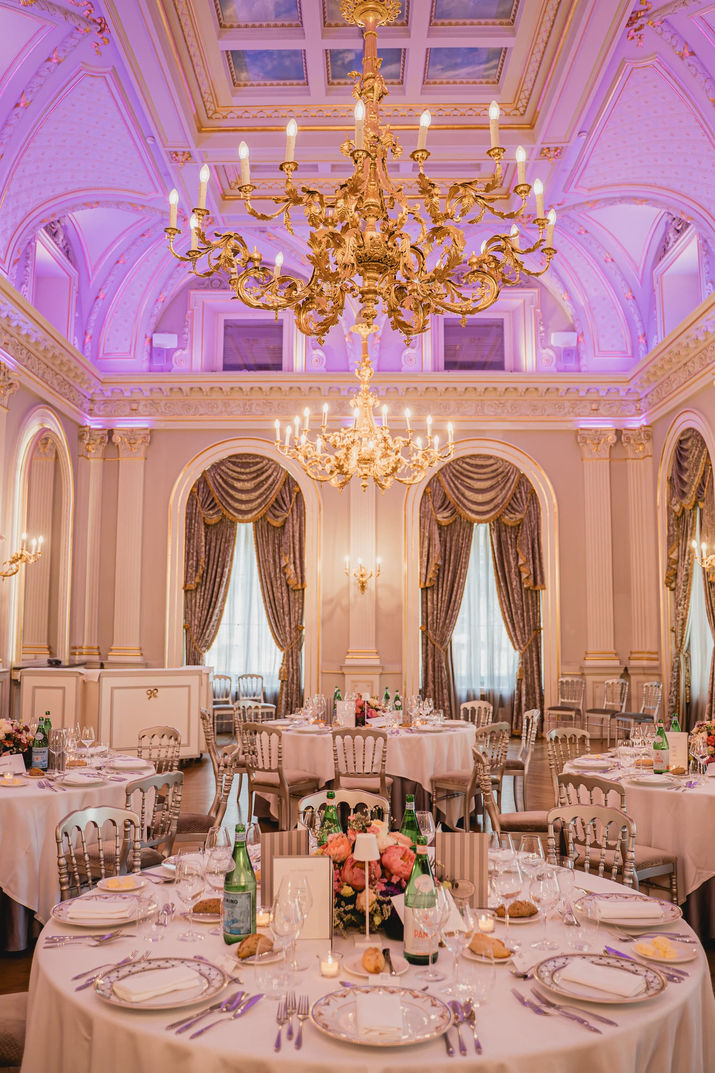 Salle de réception du mariage au Grand Hôtel du Lac à Vevey