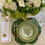 Thumbnail: Basket Bouquet Green and White Plate by Everyday Elegance Collection