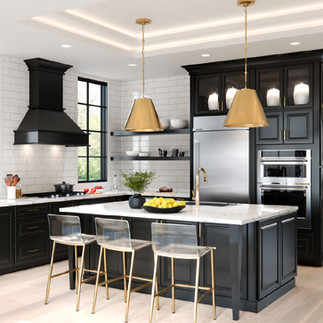 kitchen painted black cabinets brass handles from 1951 timberlake cabinetry