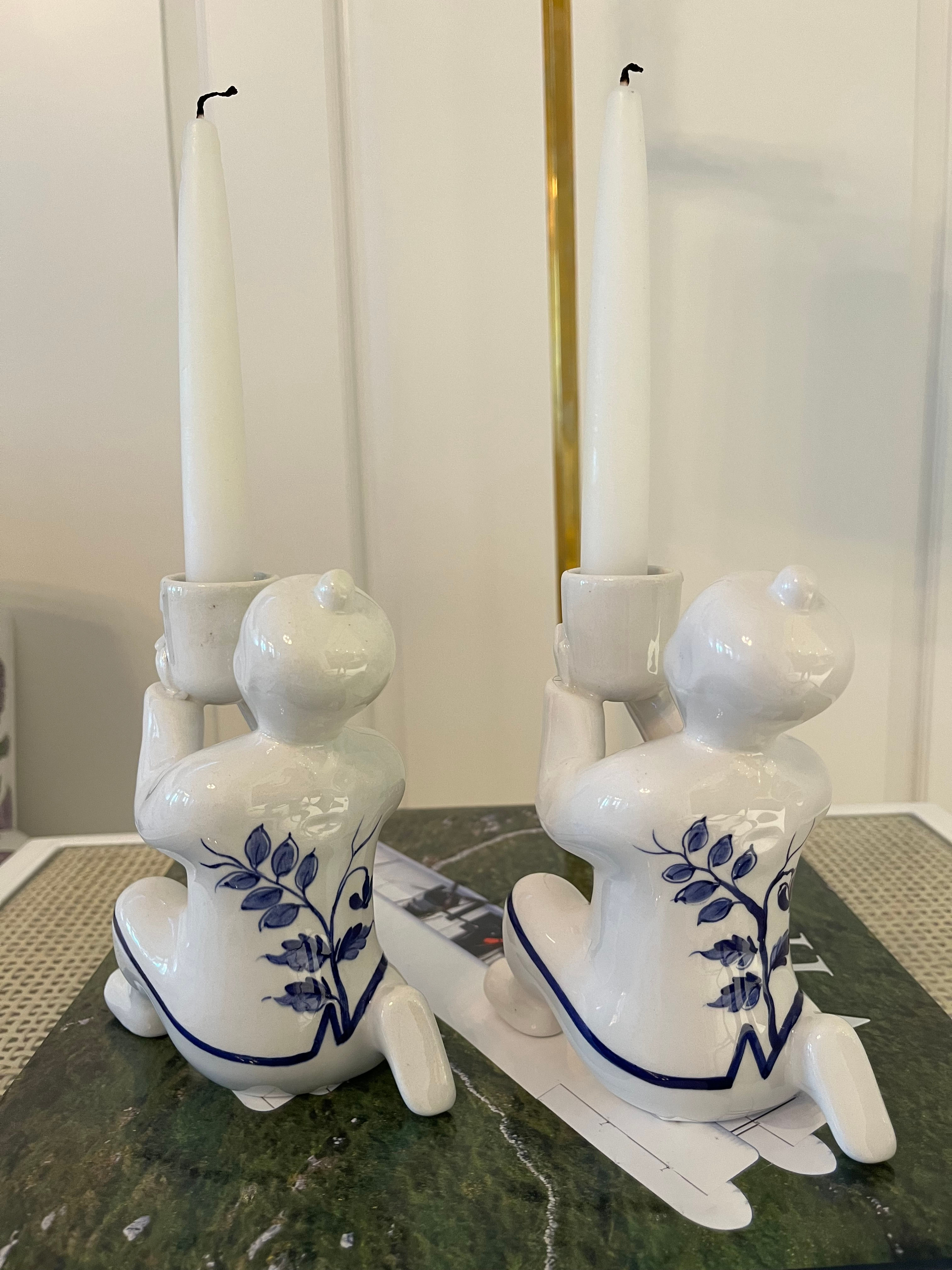 Porcelain Figurine Candlestick Holders