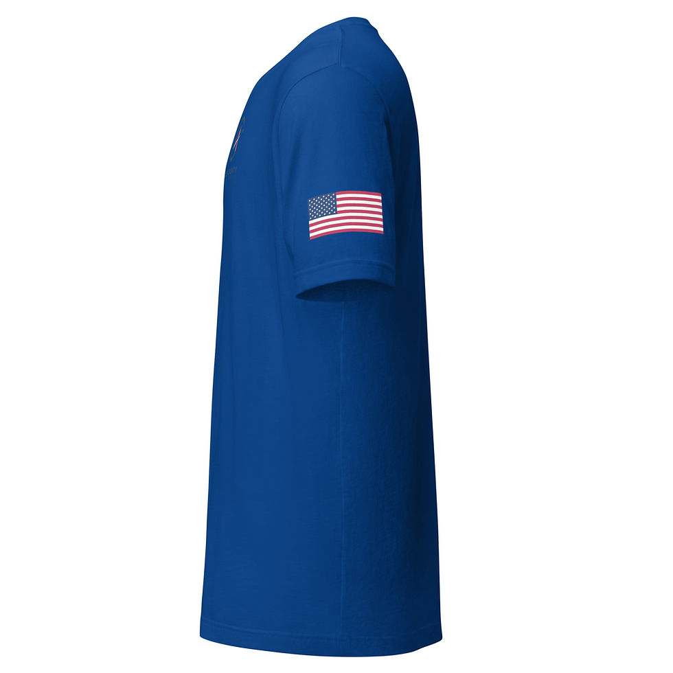 Thumbnail: Unisex t-shirt Front Print w/USA Flag on Left Sleeve