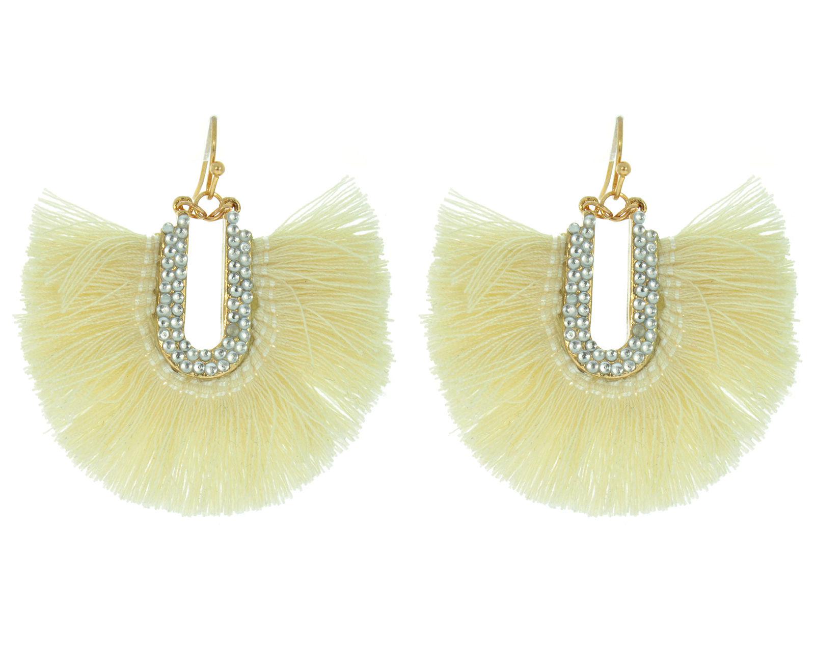 Cream White Tassel Earrings TD3057