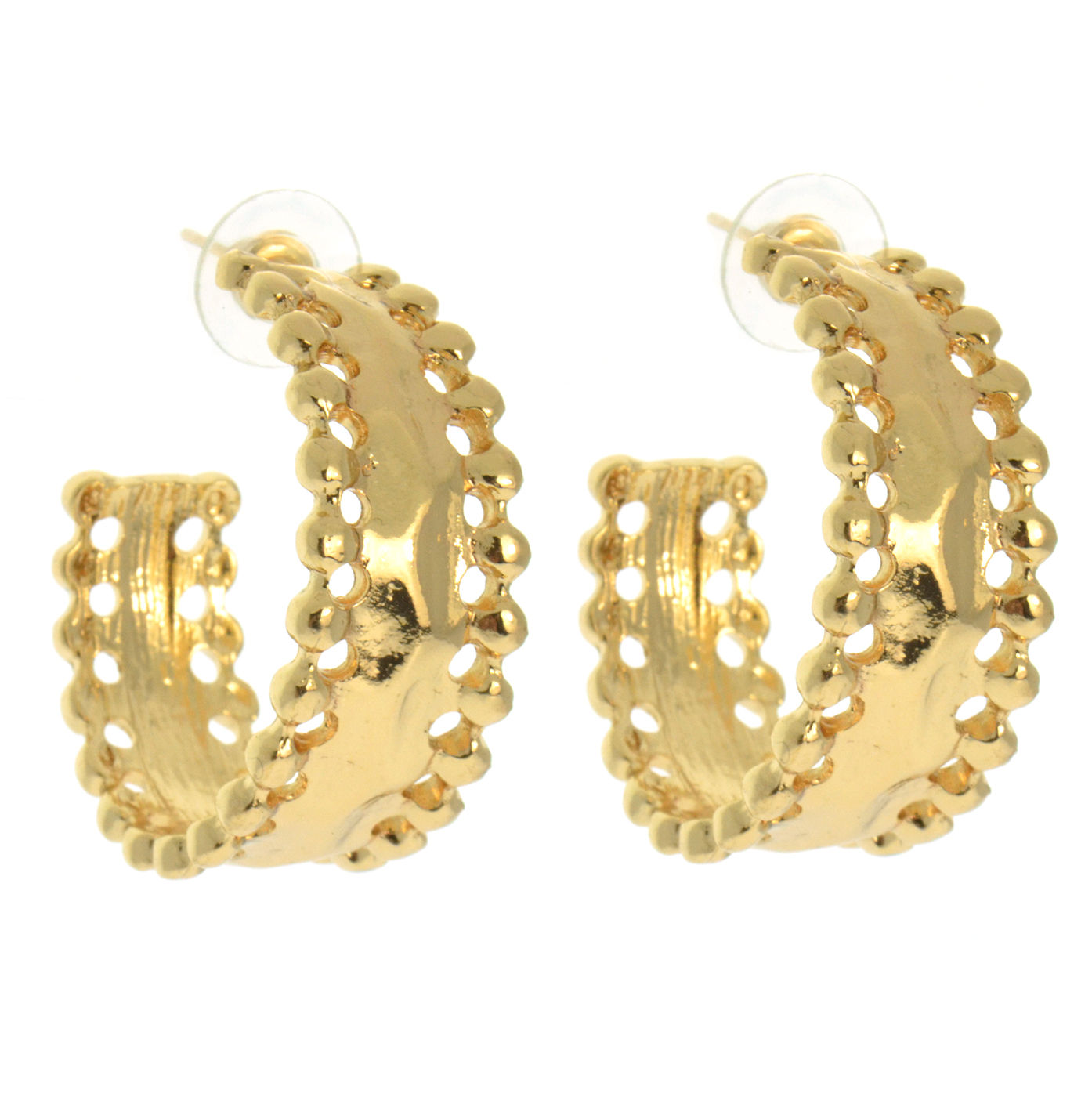 Gold Dotted Hoop Earrings TD3010