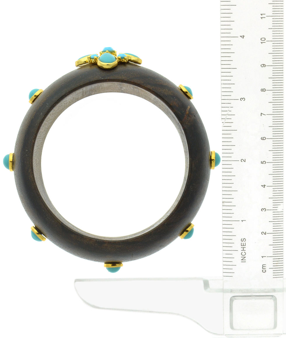 Thumbnail: Wood Blue Flower Circle Bracelet (Acrux)