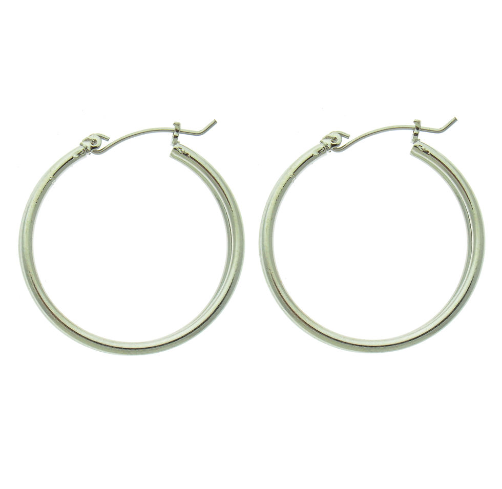 Thumbnail: Silver Double Hoop Earrings TD3038