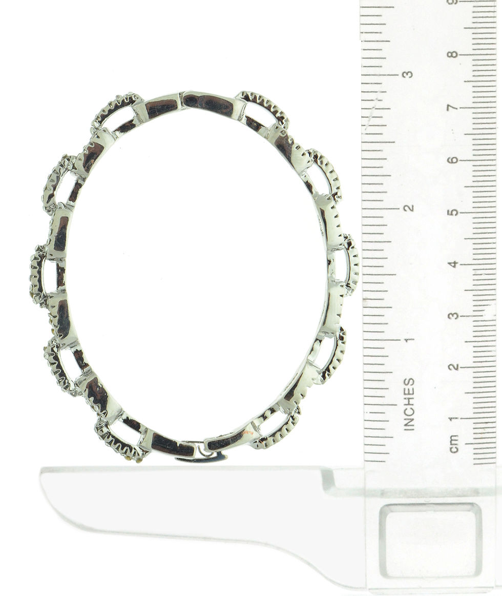 Thumbnail: Silver Rhinestone Fixed Chain Bracelet (Anser)