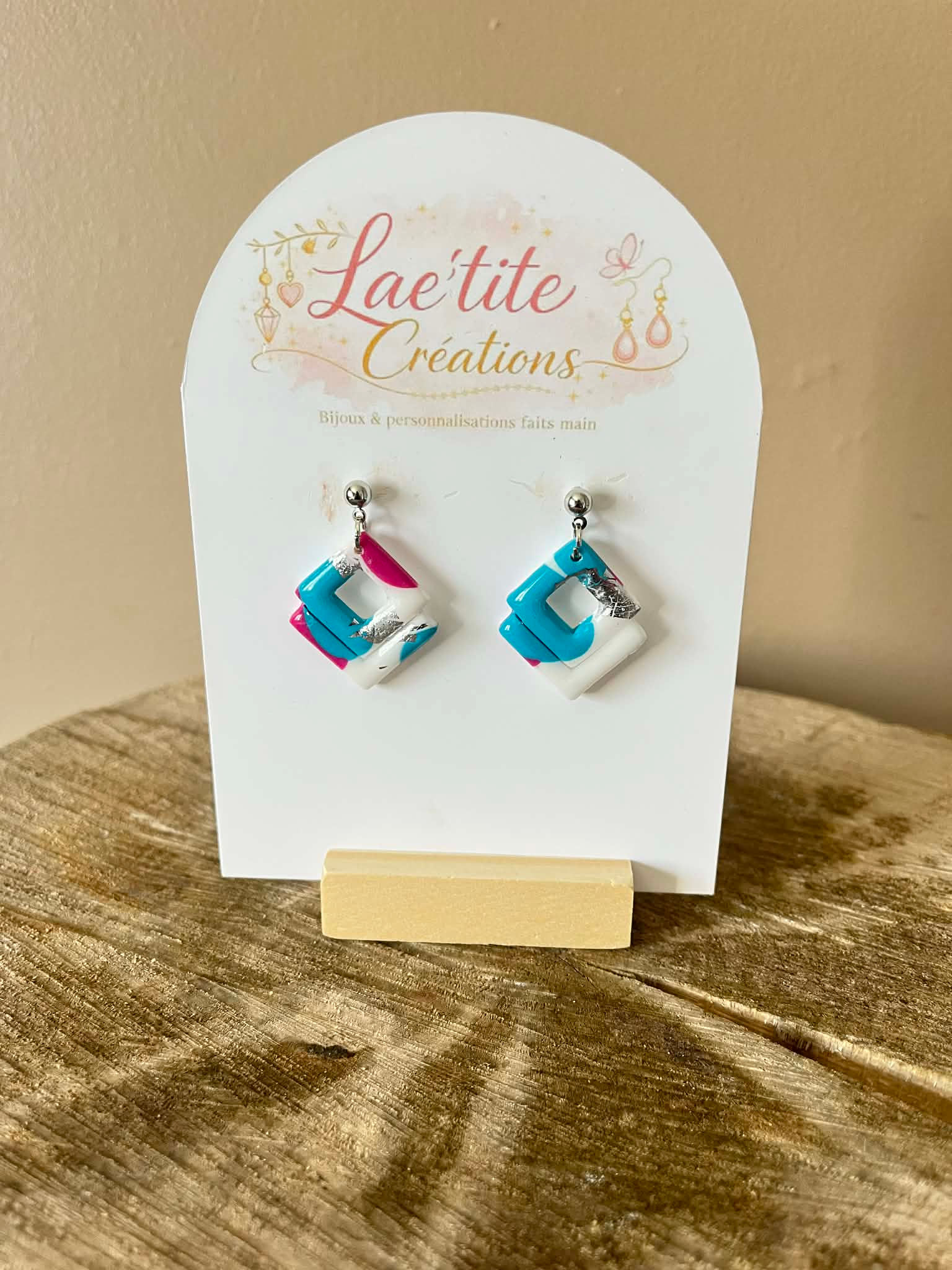 Losange - Boucles en pâte polymère