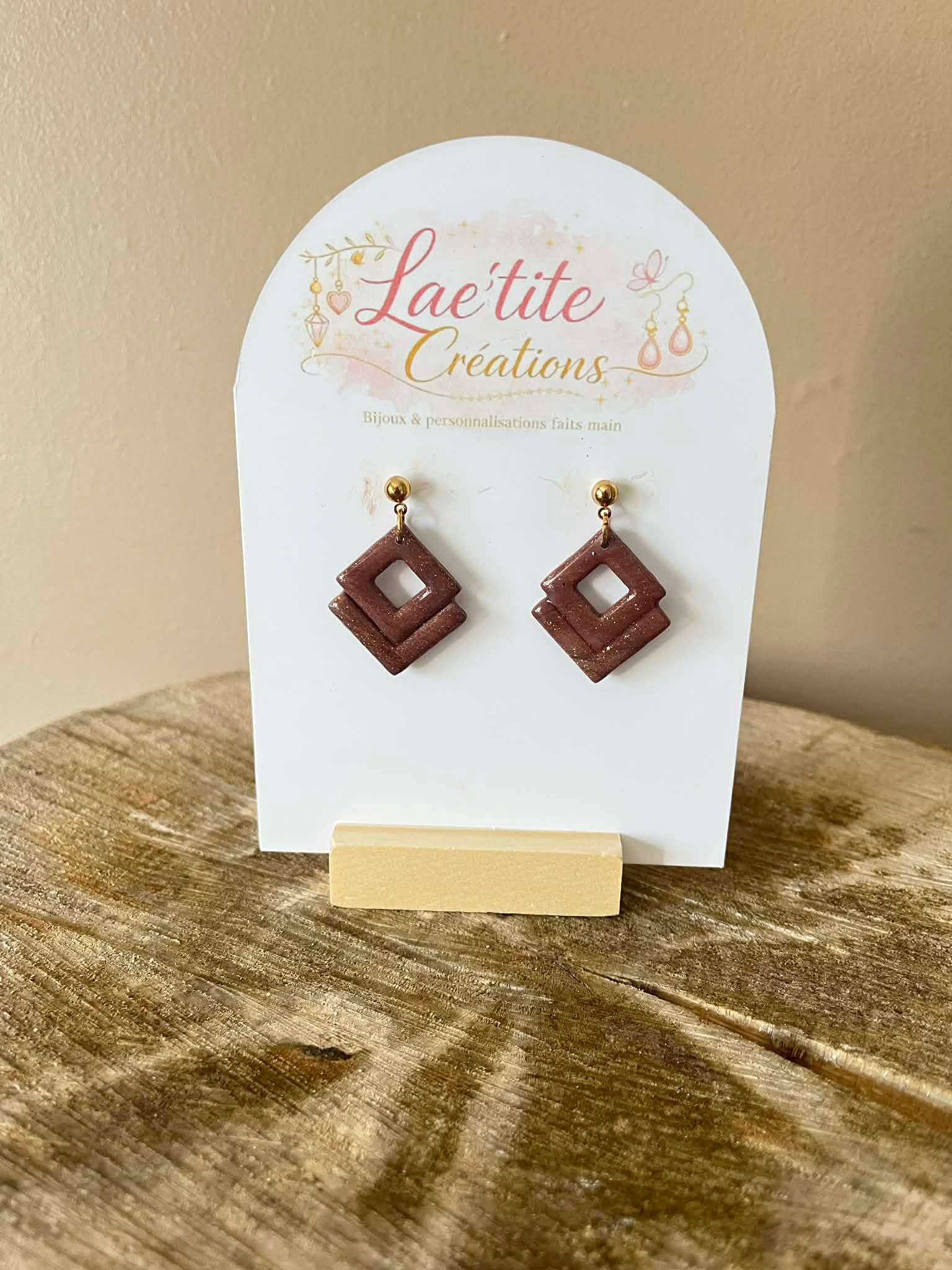 Losange - Boucles en pâte polymère