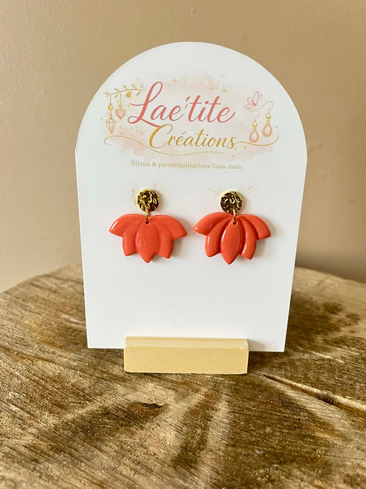 Mini Lotus - Boucles en pâte polymère