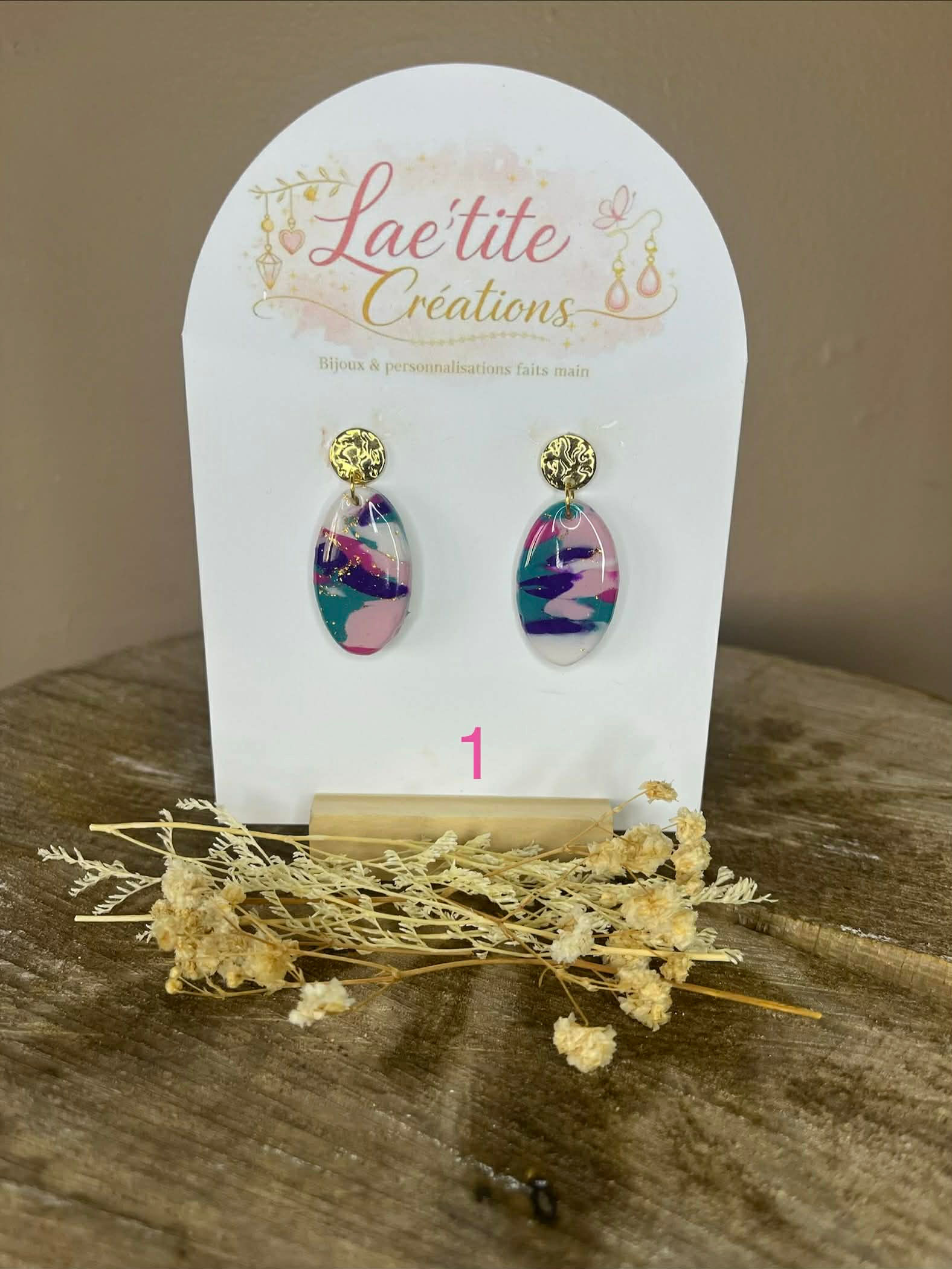 Elora colorée - Boucles en pâte polymère