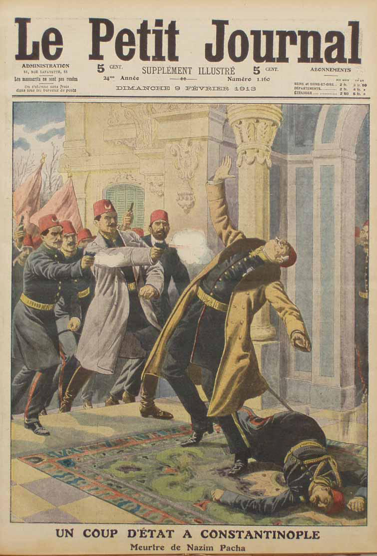 The shooting of the Ottoman Minister of War depicted in a French magazine